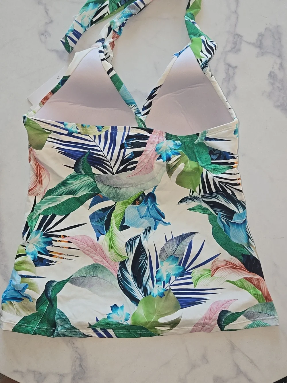 La Blanca Women's V-Neck Halter Tankini Swimsuit Top Color: MLT SZ:2